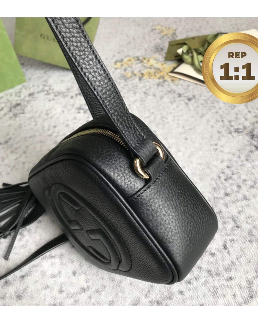 1:1 Replica Gucci Soho Small Disco Bag Black For Women 8in/21cm GG 308364