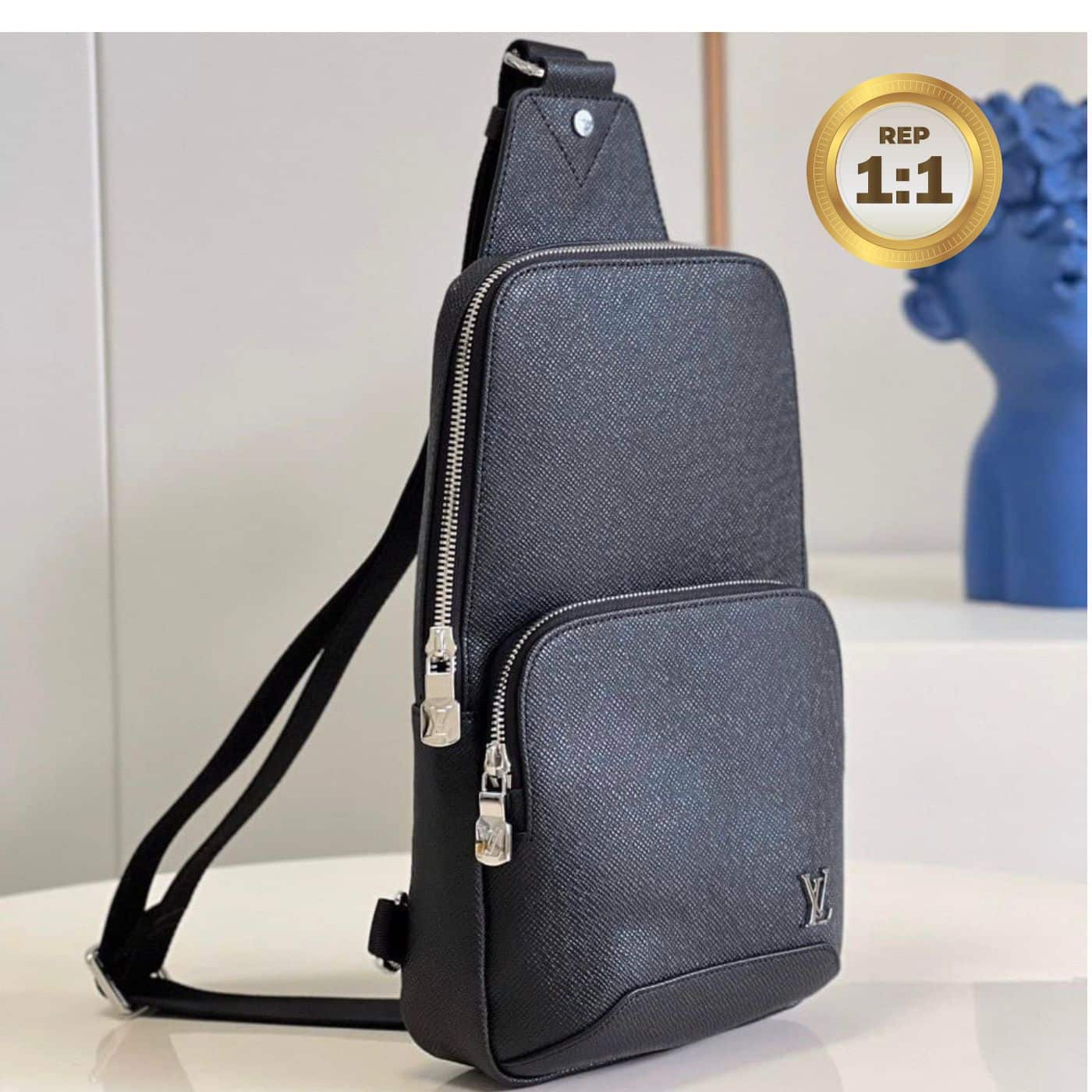 1:1 Replica Louis Vuitton Avenue Sling Bag Black For Women 12.2in/31cm LV M30443 - Image 4