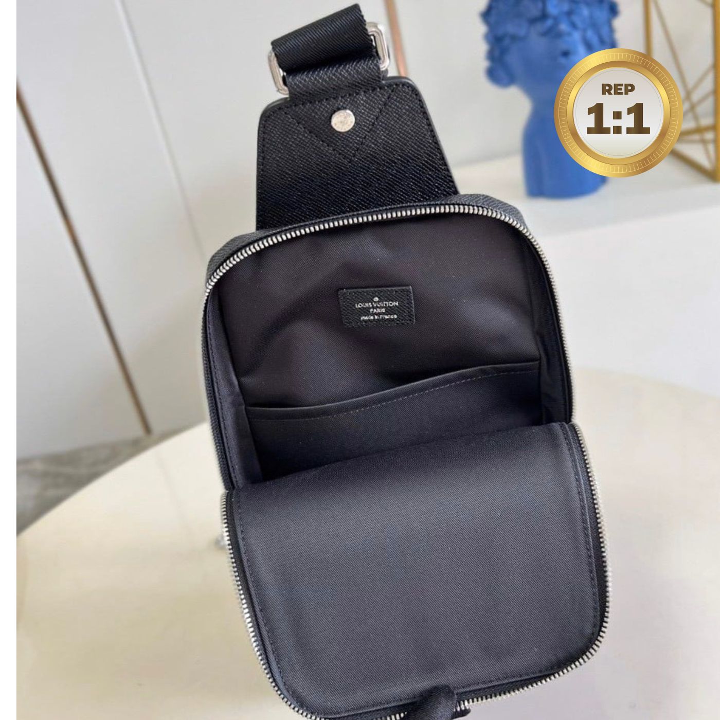 1:1 Replica Louis Vuitton Avenue Sling Bag Black For Women 12.2in/31cm LV M30443 - Image 3