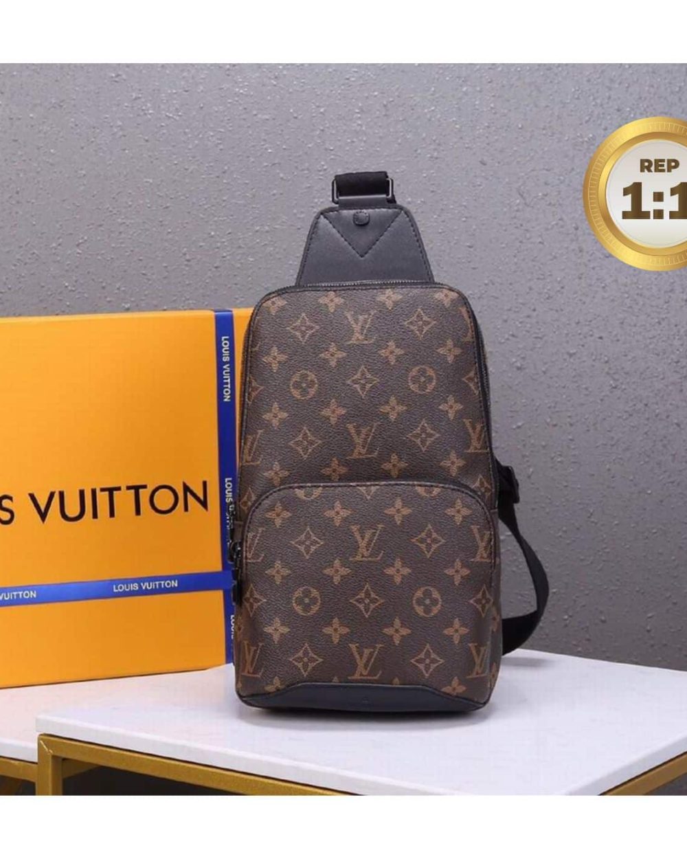 1:1 Replica Louis Vuitton Avenue Sling Bag Brown For Men 12.2in/31cm