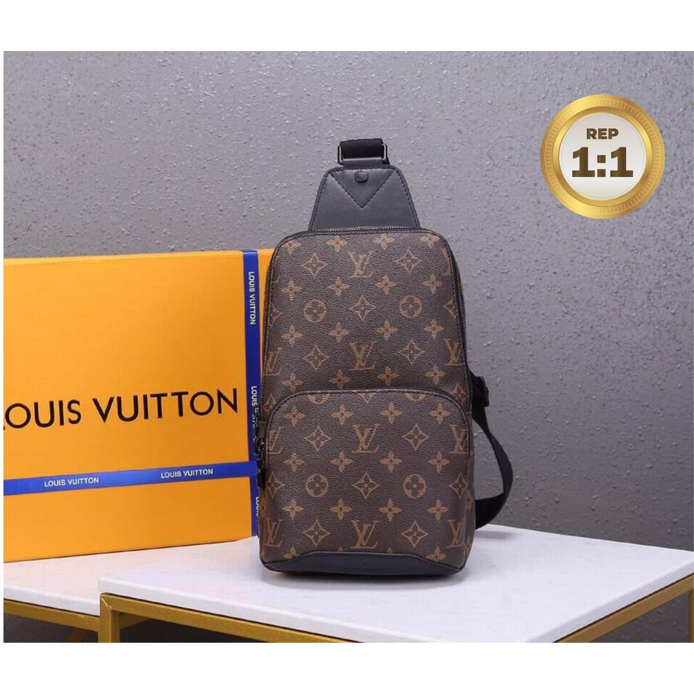 1:1 Replica Louis Vuitton Avenue Sling Bag Brown For Men 12.2in/31cm - Image 5