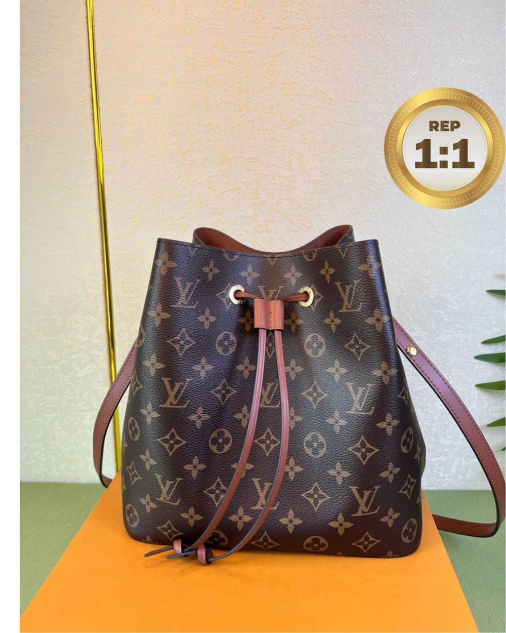 1:1 Replica Louis Vuitton NeoNoe MM Brown For Women 26cm / 10.2in M44887
