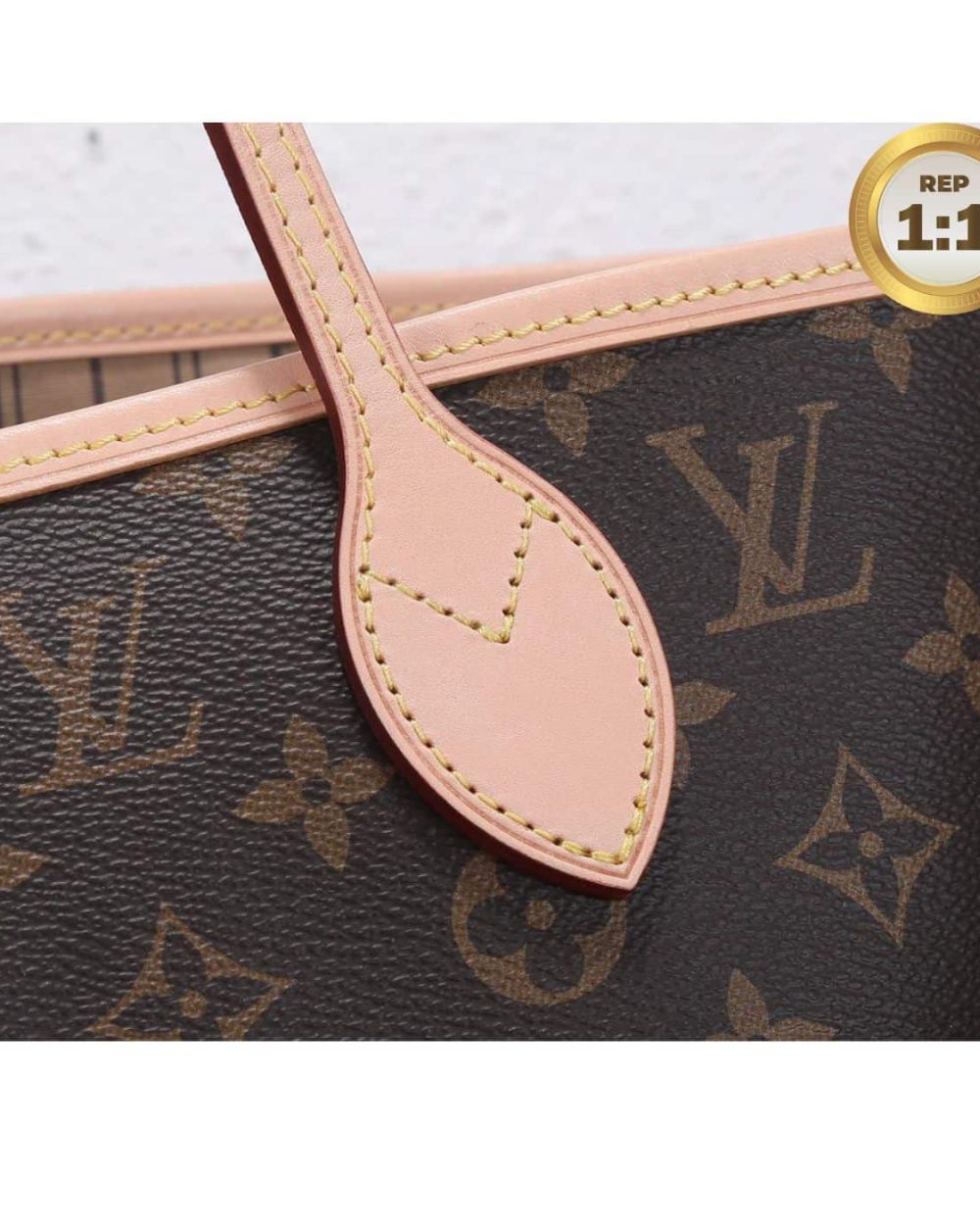 1:1 Replica Louis Vuitton Neverfull MM Tote Bag Monogram Canvas Brown For Women 12.6in/32cm LV M40995