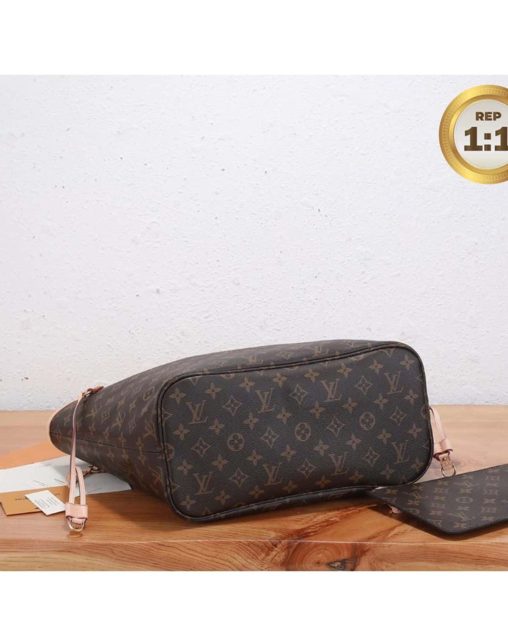 1:1 Replica Louis Vuitton Neverfull MM Tote Bag Monogram Canvas Brown For Women 12.6in/32cm LV M40995