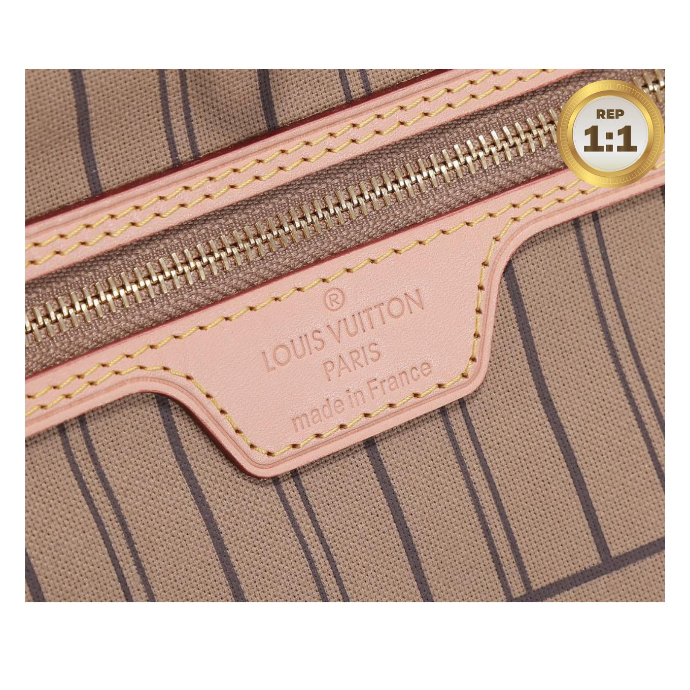 1:1 Replica Louis Vuitton Neverfull MM Tote Bag Monogram Canvas Brown For Women 12.6in/32cm LV M40995 - Image 3