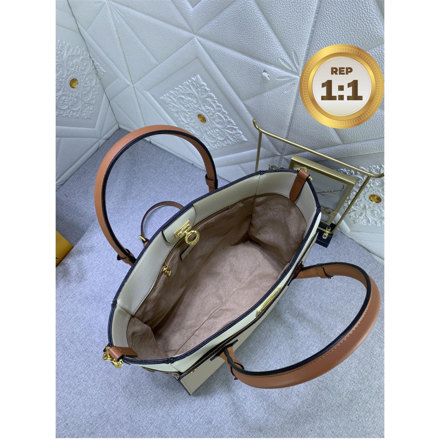 1:1 Replica Louis Vuitton On My Side MM Tote Bag Grey For Women 12in/31cm M53825 - Image 5