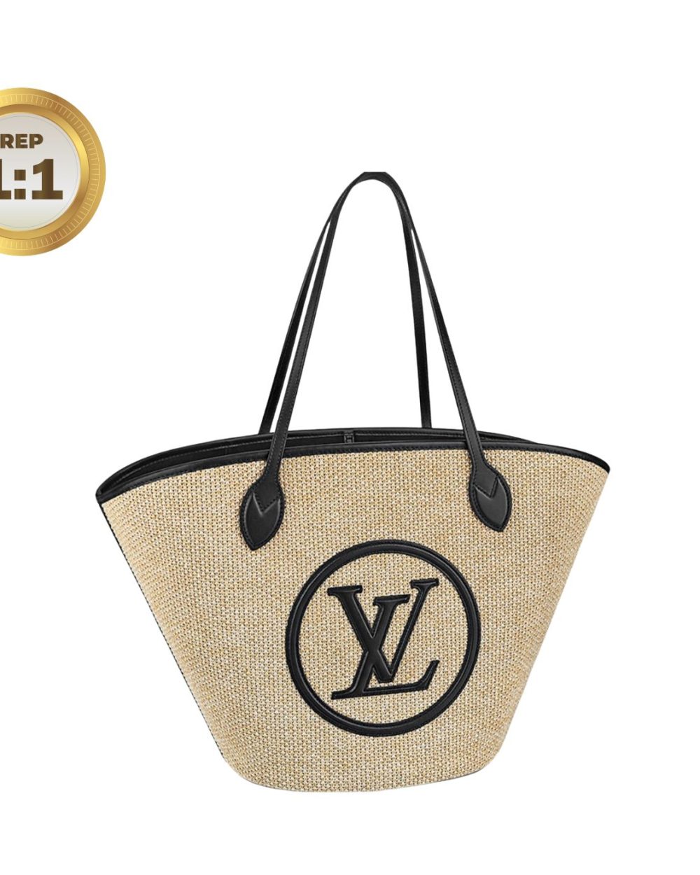 1:1 Replica Louis Vuitton Saint Jacques Raffia Black For Women 22.4in/57cm LV M59808
