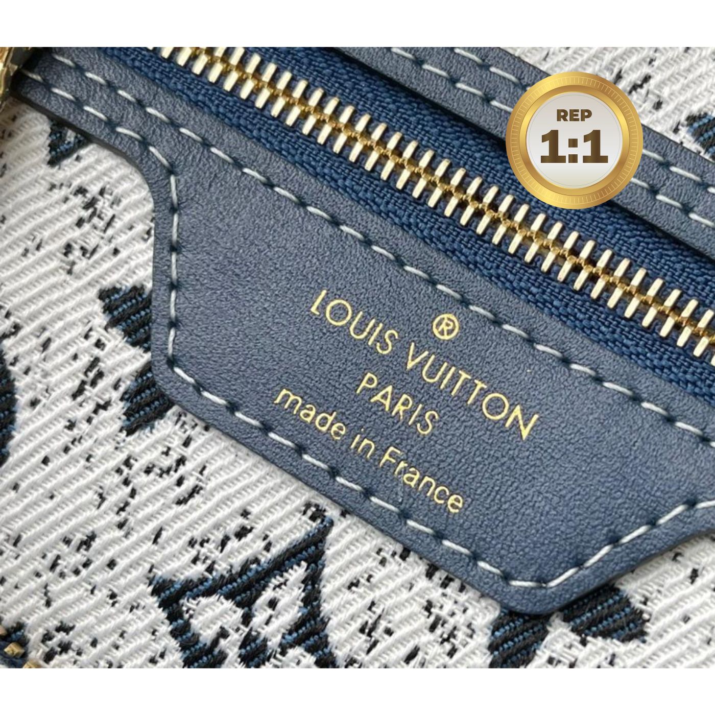 1:1 Replica Louis Vuitton Speedy Bandouliere 25 Monogram Denim Jacquard Navy Blue 9.8in/25cm LV M59609 - Image 4