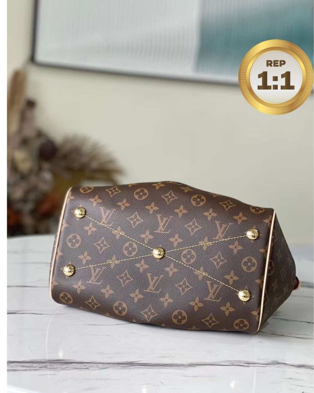 1:1 Replica Louis Vuitton Tivoli PM Bag Monogram Canvas Brown 14.2in/36cm For Women LV M40143
