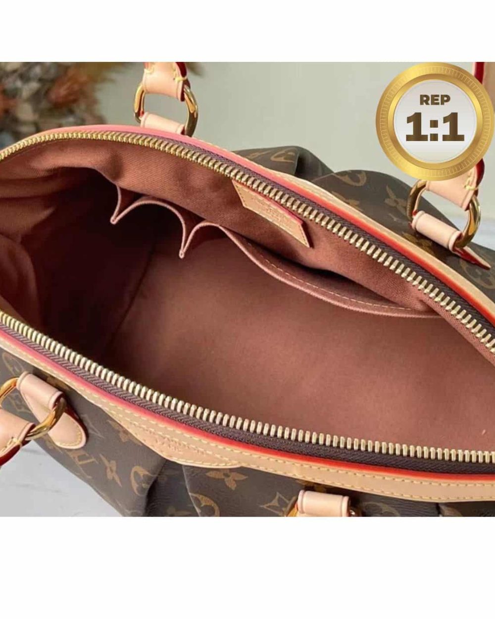 1:1 Replica Louis Vuitton Tivoli PM Bag Monogram Canvas Brown 14.2in/36cm For Women LV M40143