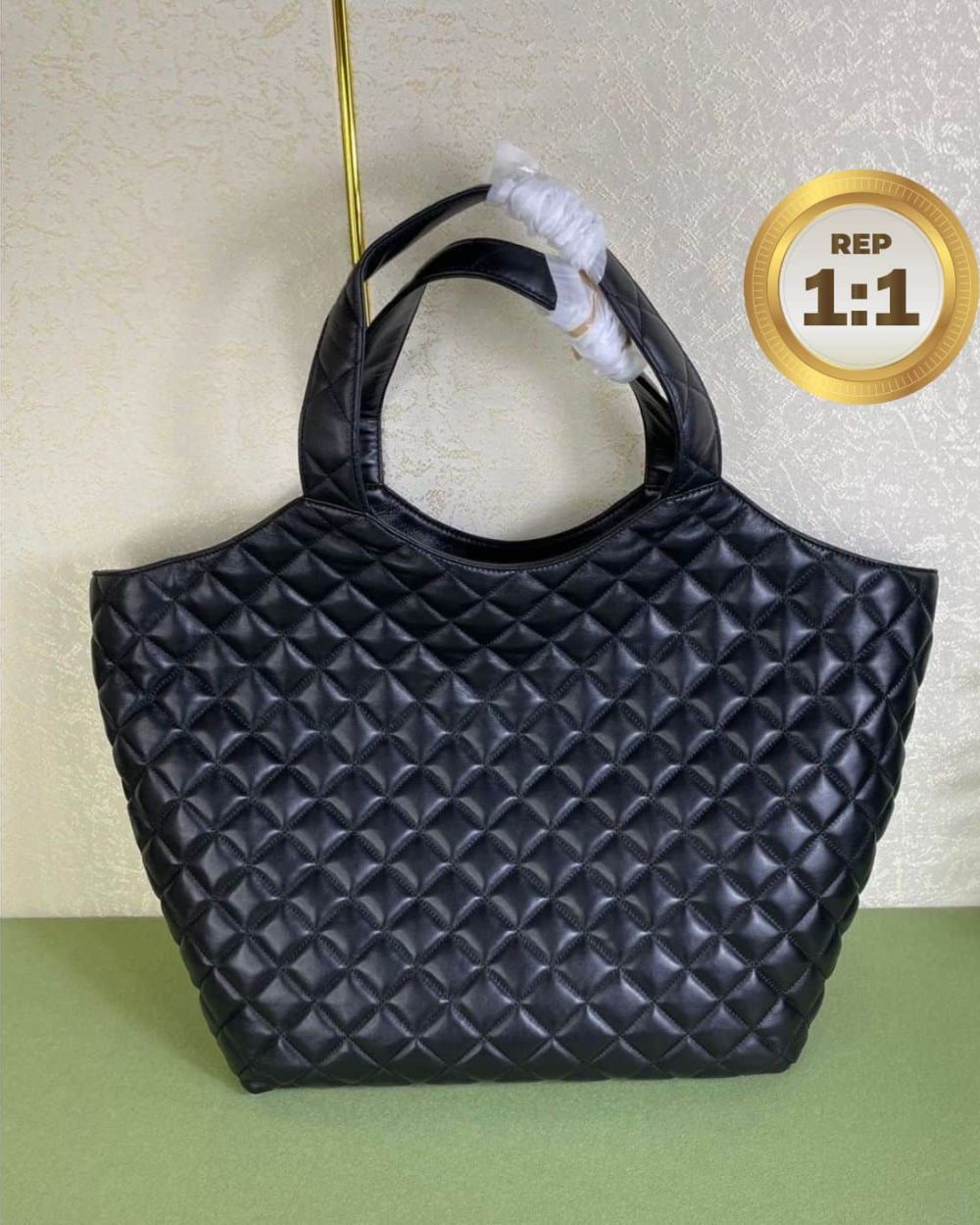 1:1 Replica Saint Laurent Icare Maxi Shopping Bag Black For Women 16.9in/43cm 698651AAANG1000