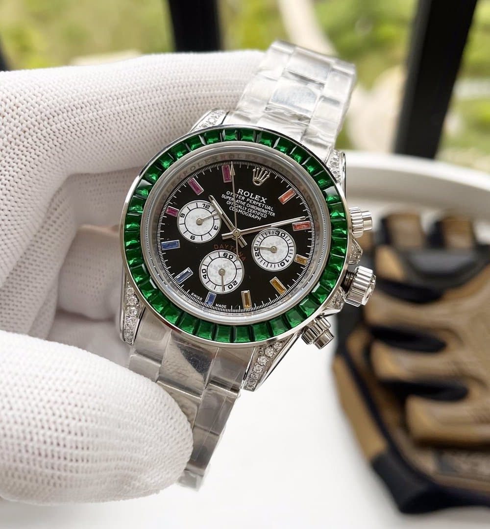 Rolex Cosmograph Daytona 40mm Silver Toned Beaded For Men