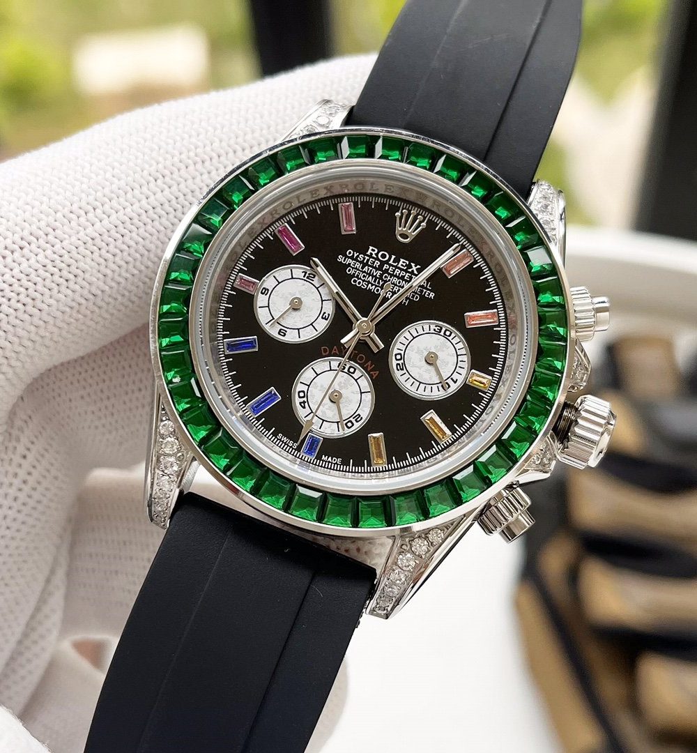 Rolex Cosmograph Daytona 40mm Silver Toned Beaded For Men