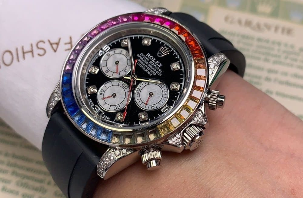 Rolex Cosmograph Daytona 40mm Silver Toned Beaded For Men