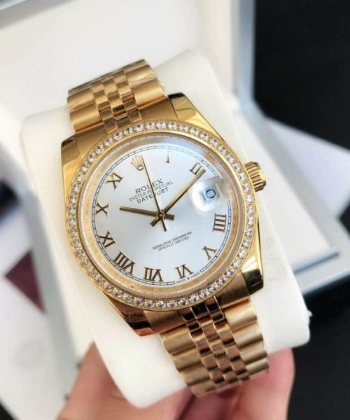 Rolex Datejust Watch Gold Toned Unisex
