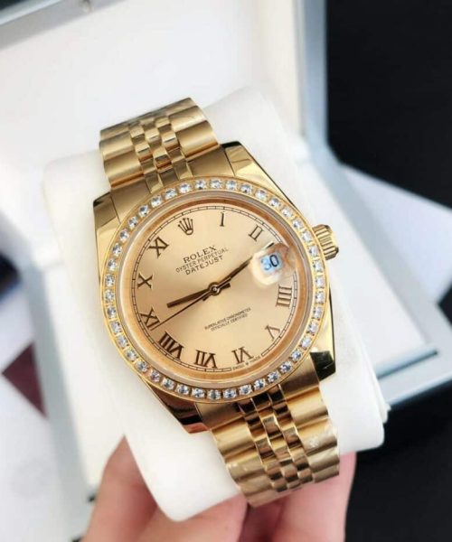 Rolex Datejust Watch Gold Toned Unisex