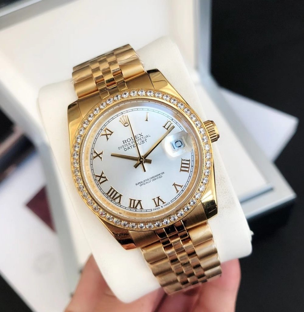 Rolex Datejust Watch Gold Toned Unisex