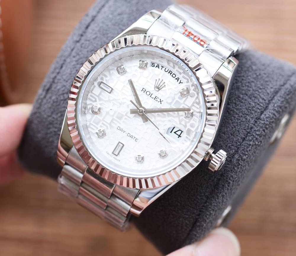 Rolex Day-date 41mm Silver Toned For Men