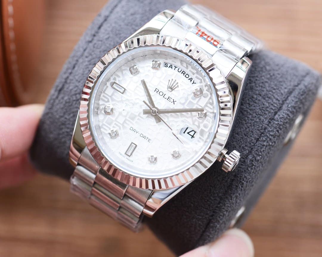 Rolex Day-date 41mm Silver Toned For Men