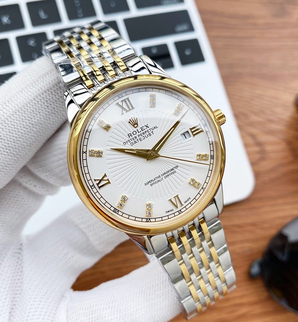 Rolex Oyster Perpetual 43mm Gold/Silver Toned For Men