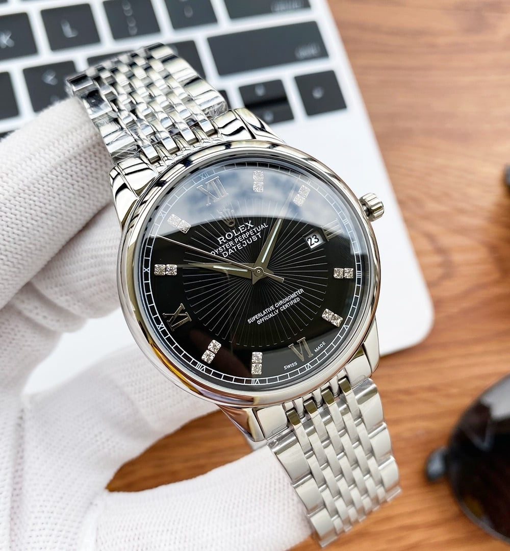 Rolex Oyster Perpetual 43mm Silver Toned For Men