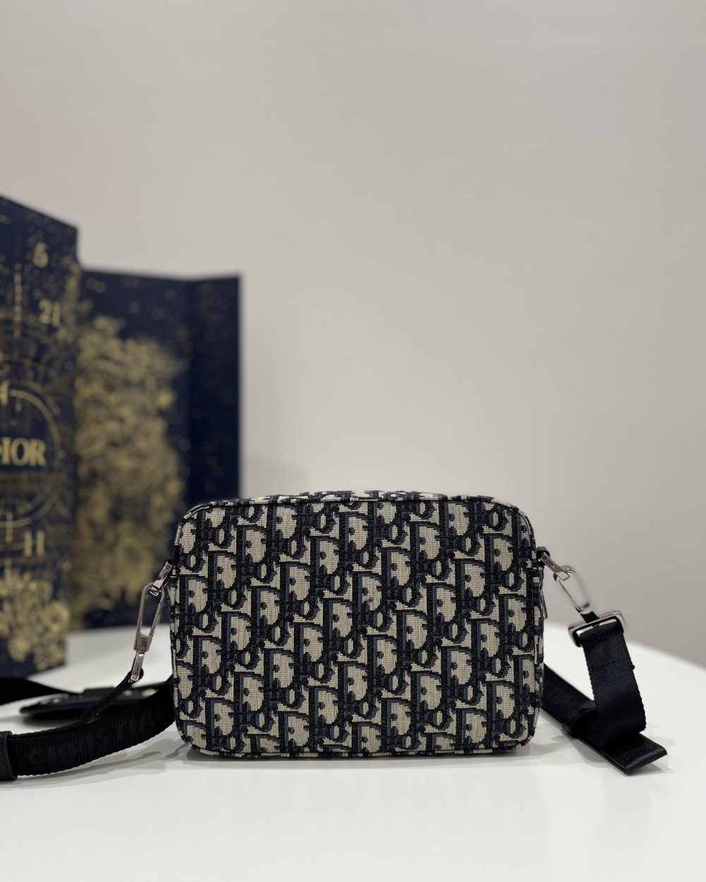 1:1 Replica Safari Messenger Bag Black For Women 8.5in/22cm 1ESPO206YKY_H27E