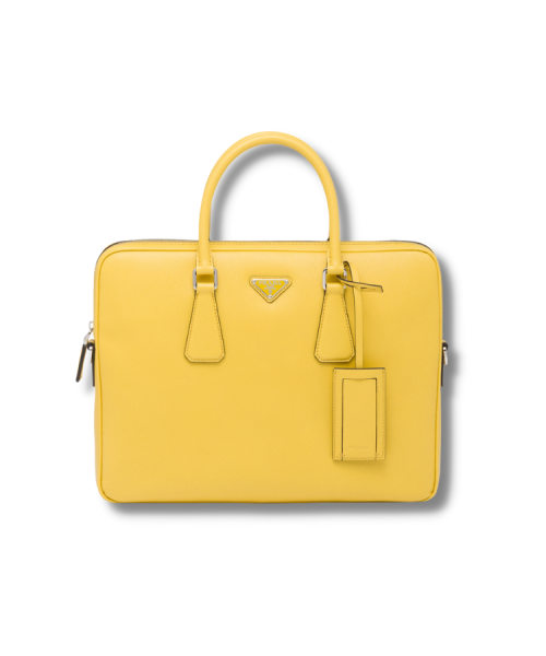 Saffiano Leather Work Bag Yellow For Women- 2VE368_9Z2_F0PG8_V_OOX