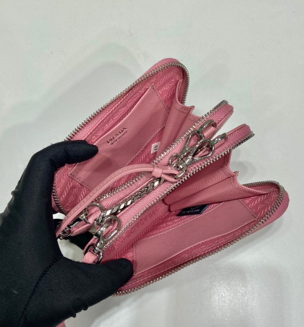 Saffiano Mini Pouch In Pink For Women 5.9in/ 15cm 1NR015_053_F0442