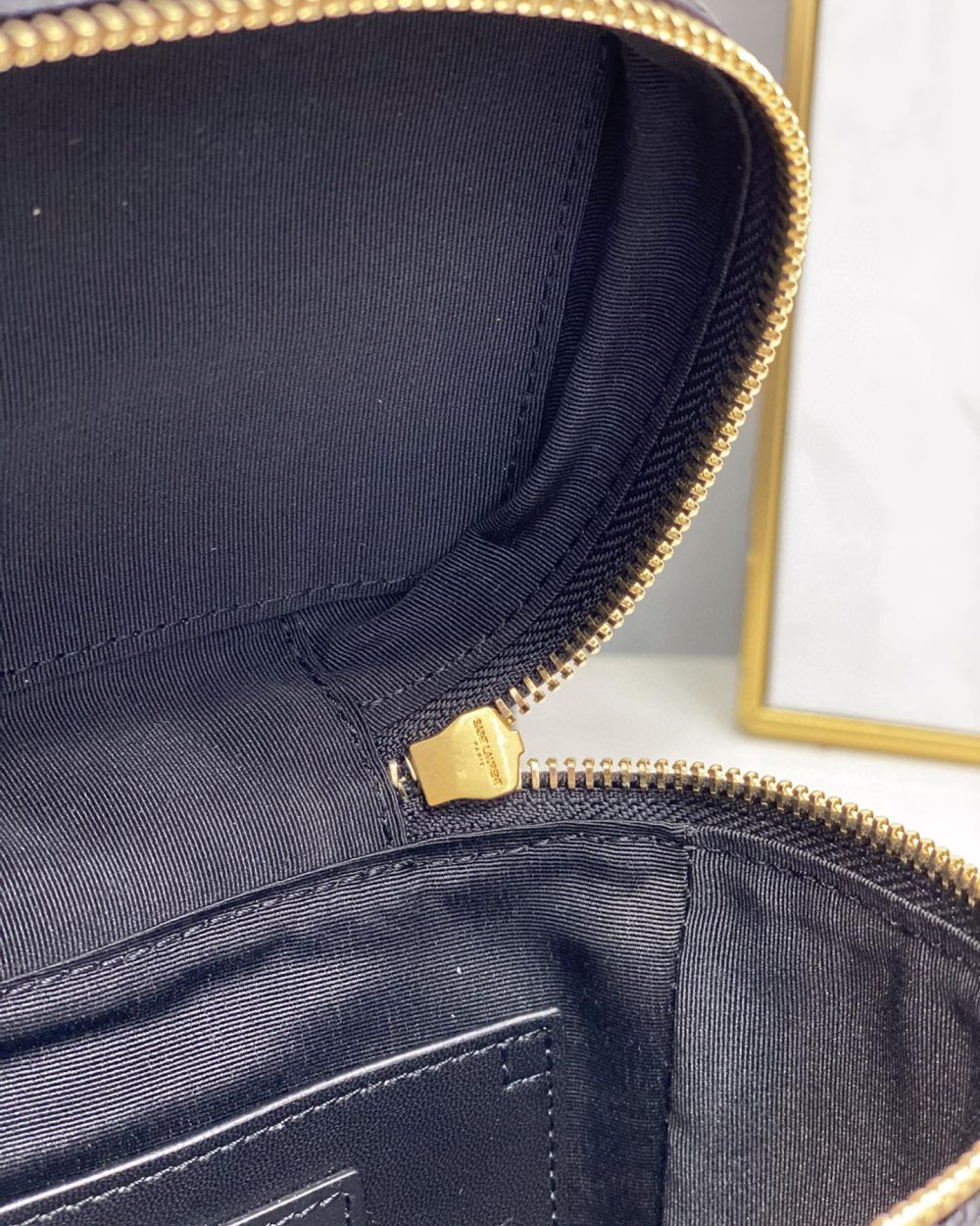 [REP 1:1] Saint Laurent 80's Vanity Bag In Carré-Quilted Grain De Poudre Black For Women 6.4in/16.5cm YSL 649779DME271000