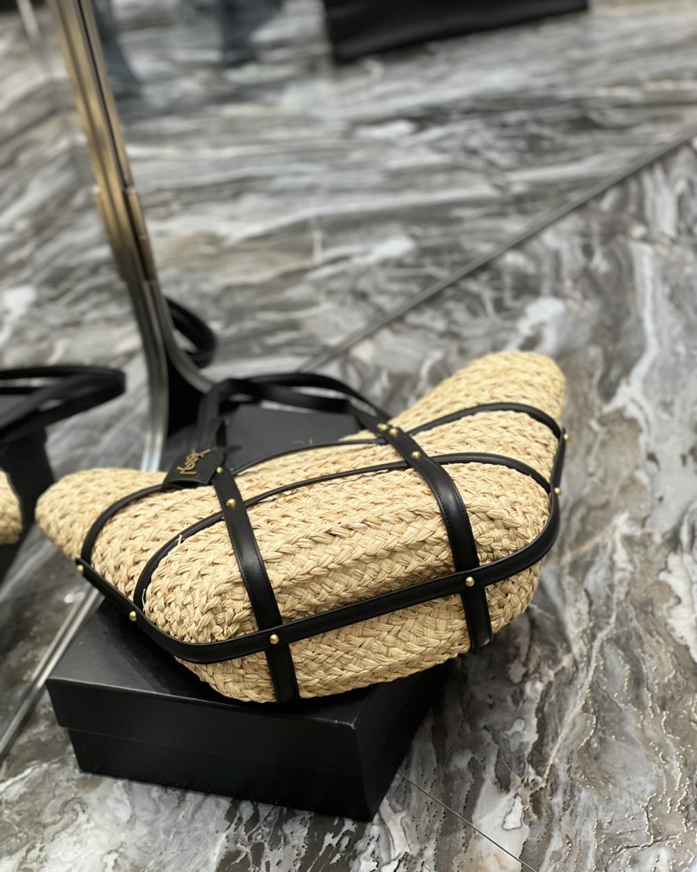 [REP 1:1] Saint Laurent Beatrix Panier Cut Out Beige For Women, Women's Bags 16.9in/43cm YSL