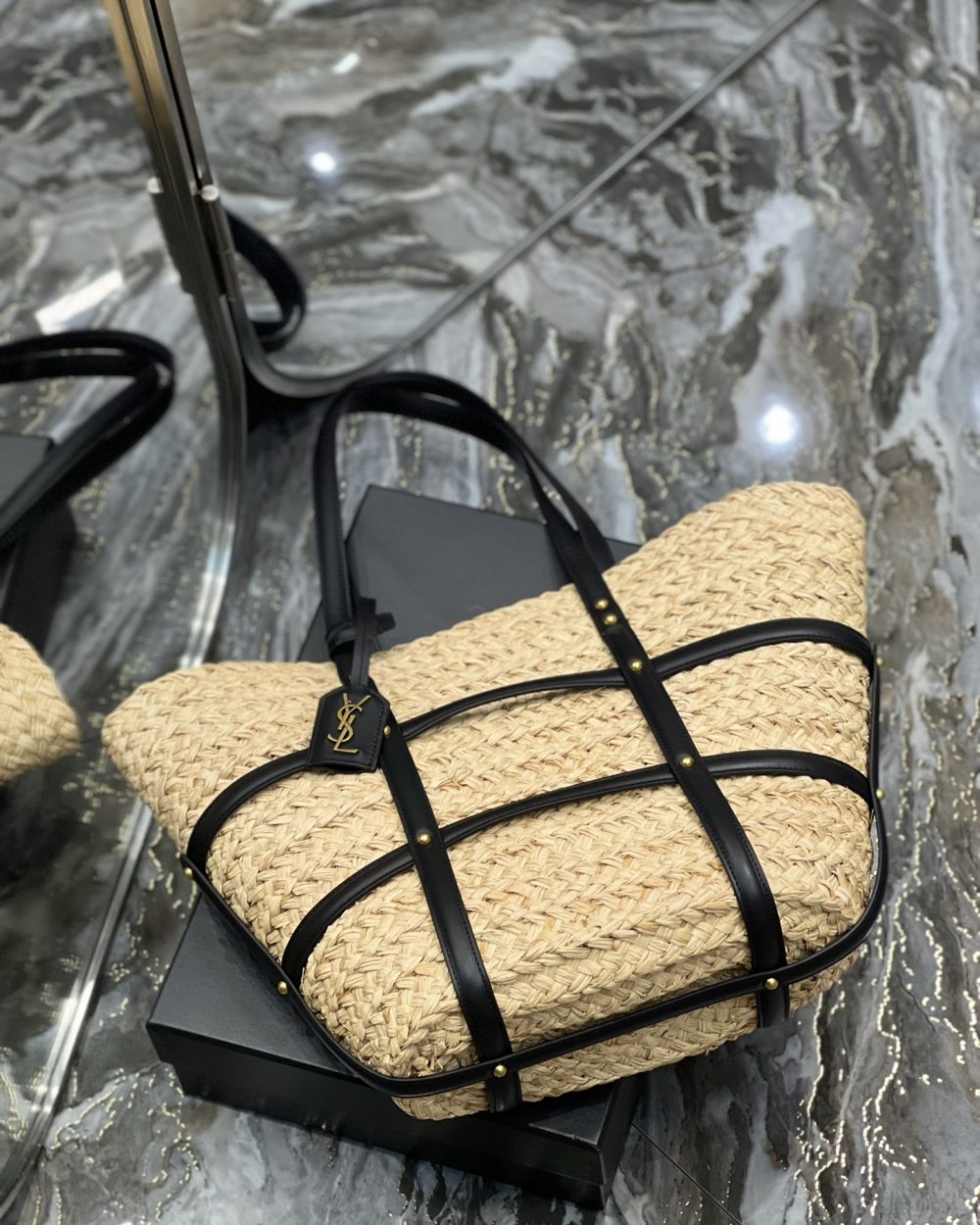 [REP 1:1] Saint Laurent Beatrix Panier Cut Out Beige For Women, Women's Bags 16.9in/43cm YSL