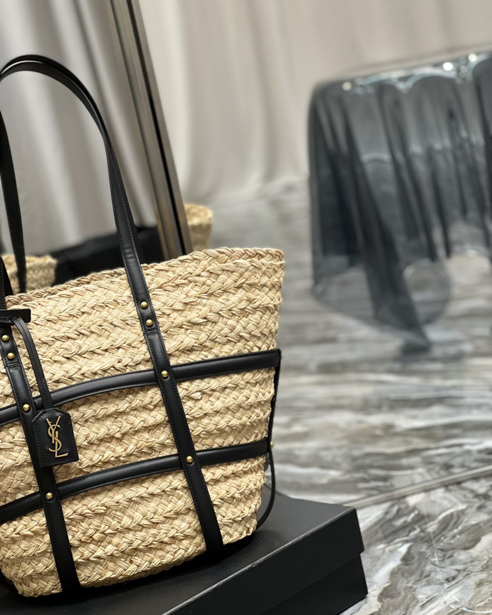 [REP 1:1] Saint Laurent Beatrix Panier Cut Out Beige For Women, Women's Bags 16.9in/43cm YSL