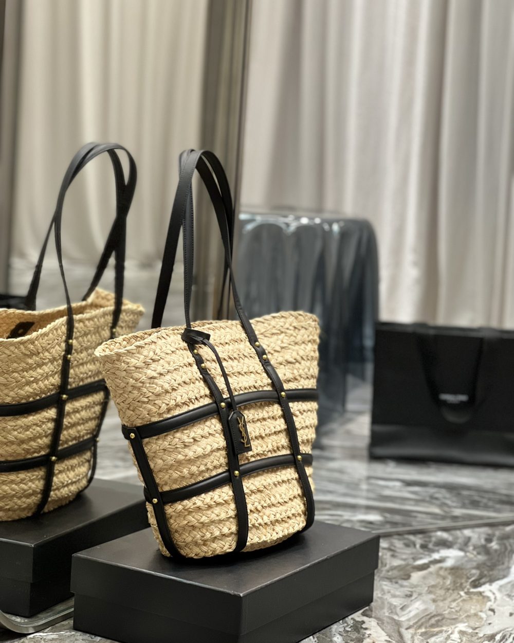 [REP 1:1] Saint Laurent Beatrix Panier Cut Out Beige For Women, Women's Bags 16.9in/43cm YSL