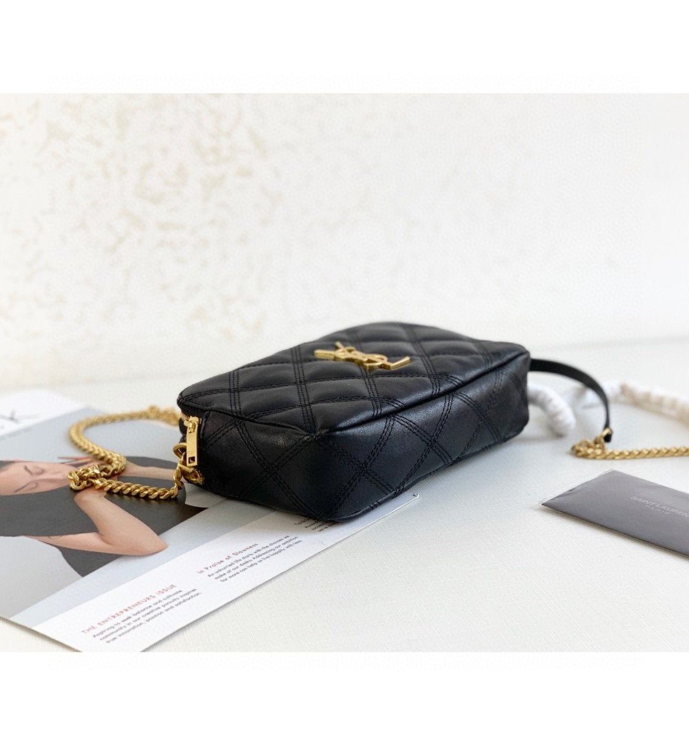 [REP 1:1] Saint Laurent Becky Crossbody Bag Black For Women 7in/18cm YSL P00533588