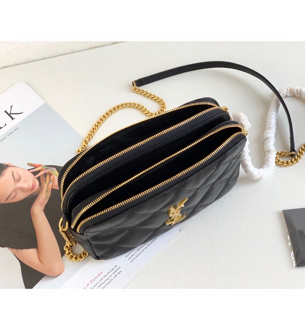 [REP 1:1] Saint Laurent Becky Crossbody Bag Black For Women 7in/18cm YSL P00533588