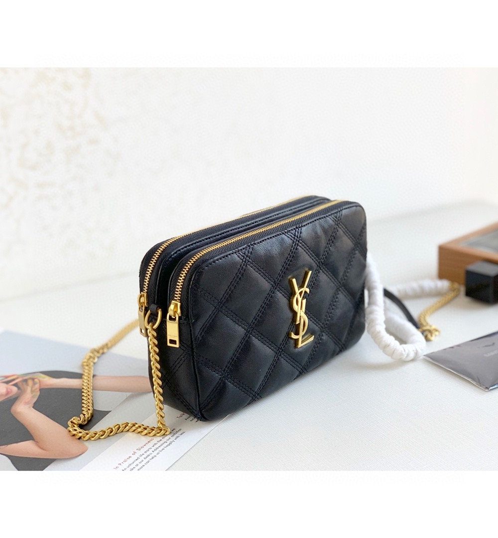 [REP 1:1] Saint Laurent Becky Crossbody Bag Black For Women 7in/18cm YSL P00533588