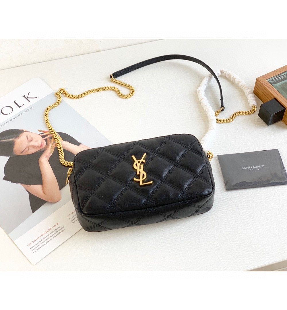 [REP 1:1] Saint Laurent Becky Crossbody Bag Black For Women 7in/18cm YSL P00533588