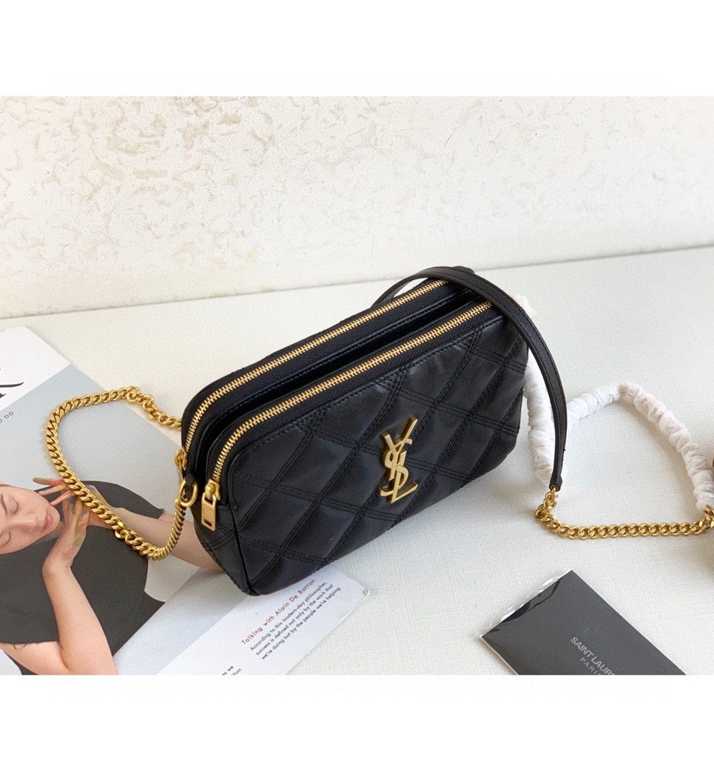 [REP 1:1] Saint Laurent Becky Crossbody Bag Black For Women 7in/18cm YSL P00533588