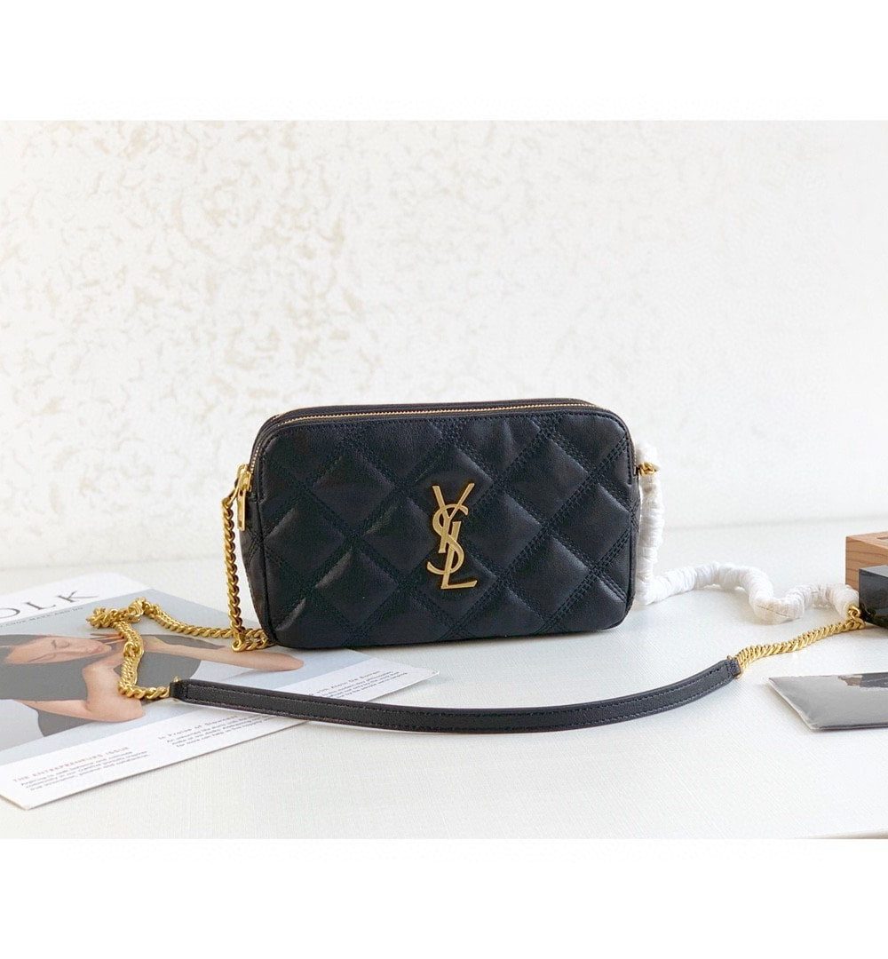 [REP 1:1] Saint Laurent Becky Crossbody Bag Black For Women 7in/18cm YSL P00533588