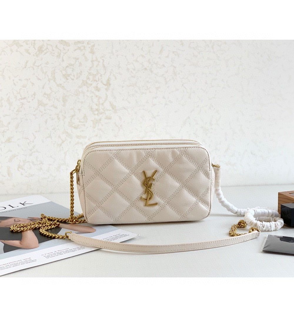 [REP 1:1] Saint Laurent Becky Crossbody Bag White For Women 7in/18cm YSL P00555149