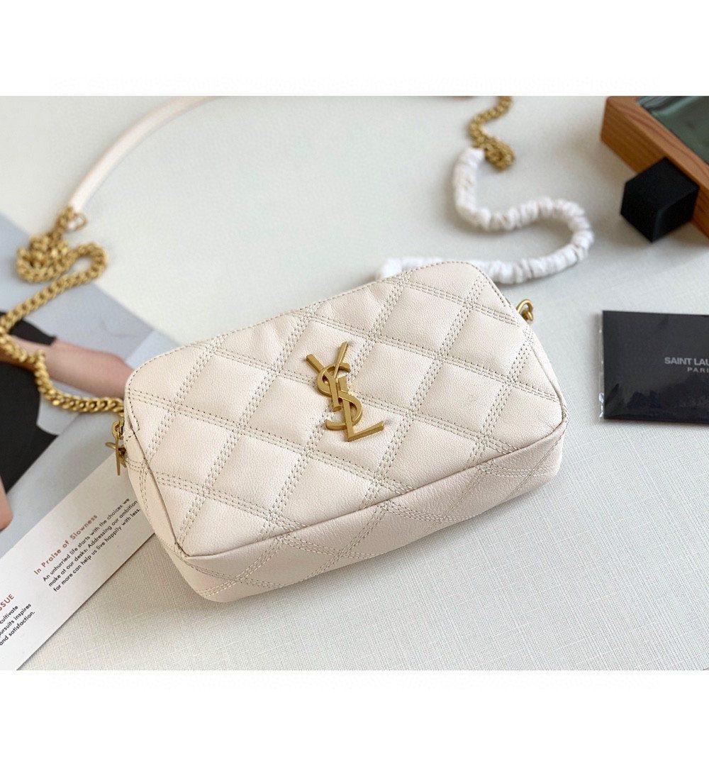 [REP 1:1] Saint Laurent Becky Crossbody Bag White For Women 7in/18cm YSL P00555149