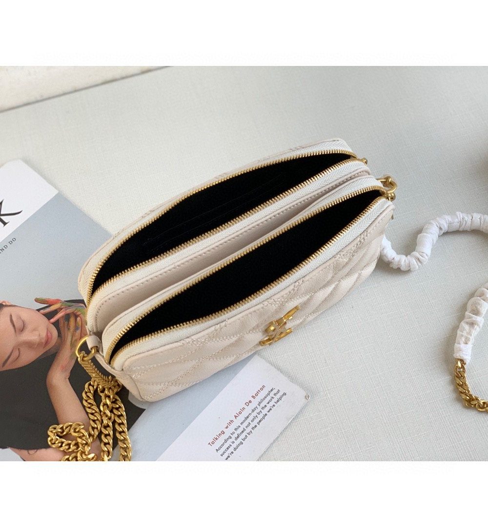 [REP 1:1] Saint Laurent Becky Crossbody Bag White For Women 7in/18cm YSL P00555149