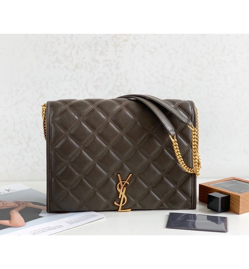 [REP 1:1] Saint Laurent Becky Small Shoulder Bag Brown For Women 10.5in/27cm YSL