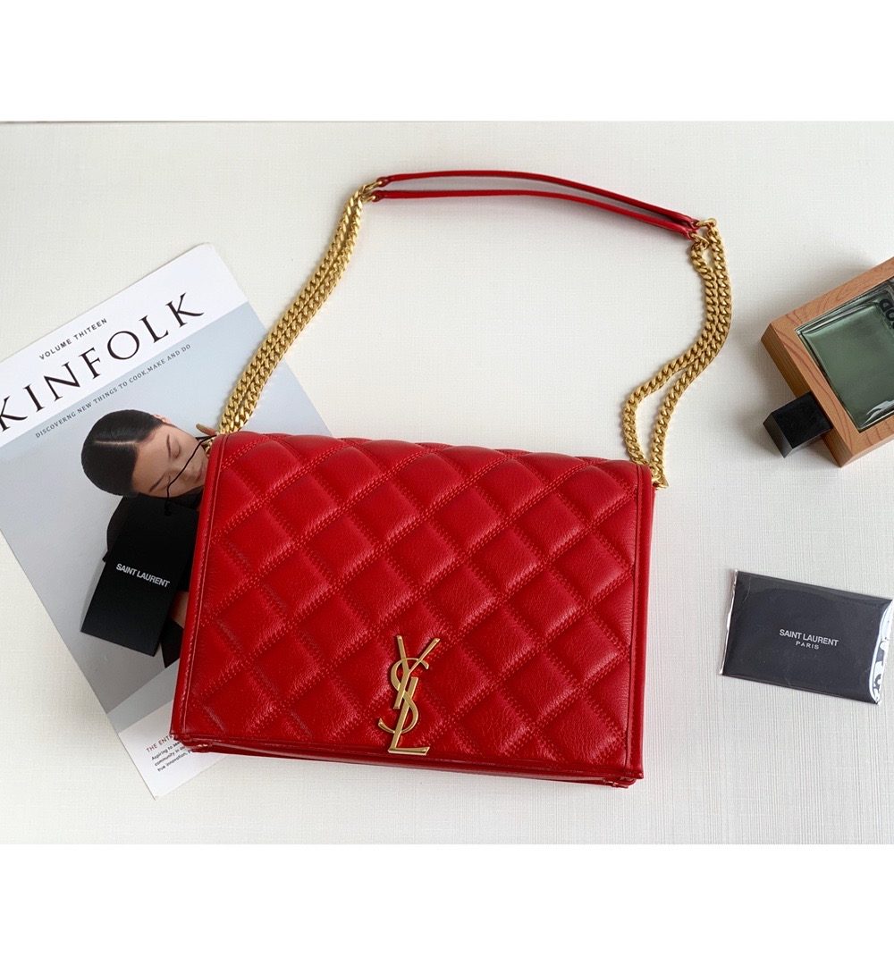 [REP 1:1] Saint Laurent Becky Small Shoulder Bag Red For Women 10.5in/27cm YSL