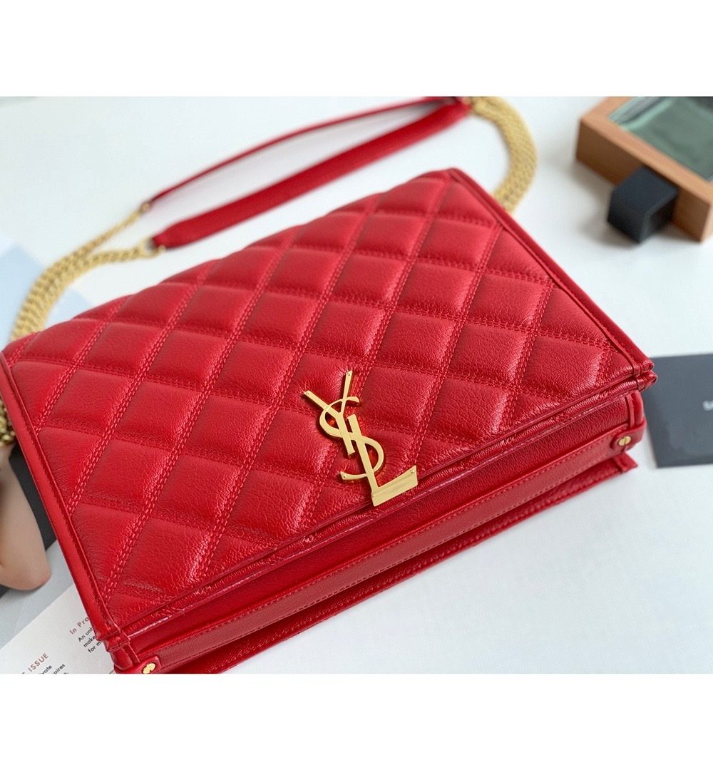 [REP 1:1] Saint Laurent Becky Small Shoulder Bag Red For Women 10.5in/27cm YSL