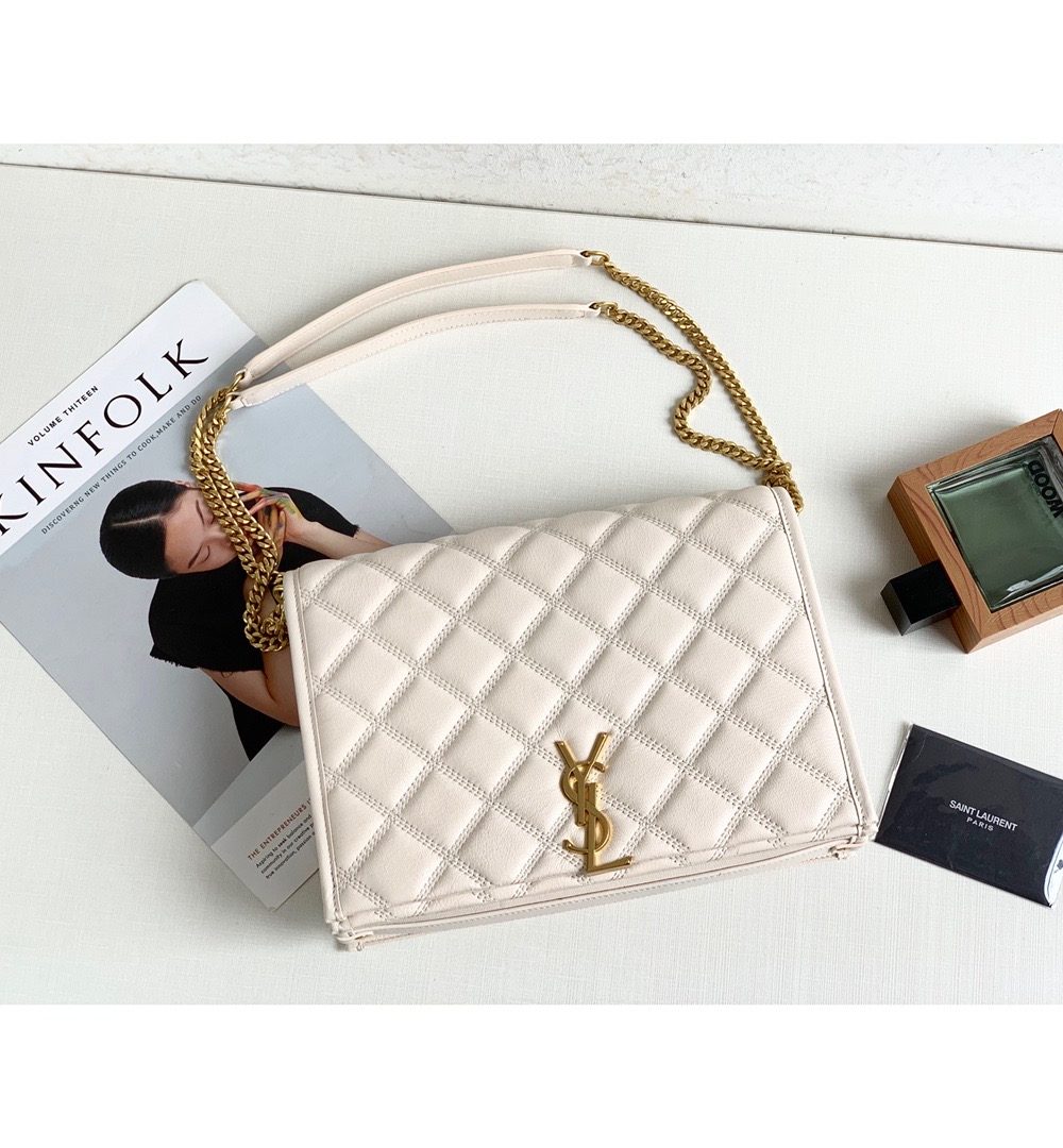 [REP 1:1] Saint Laurent Becky Small Shoulder Bag White For Women 10.5in/27cm YSL