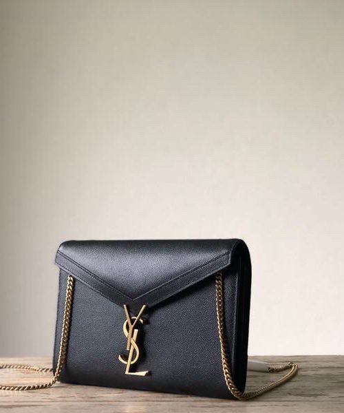 [REP 1:1] Saint Laurent Cassandra Flap-Front Crossbody Bag Black For Women 8.7in/22cm YSL
