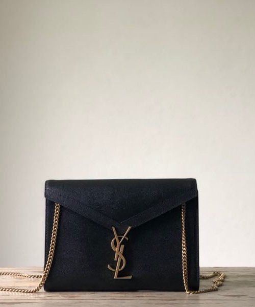 [REP 1:1] Saint Laurent Cassandra Flap-Front Crossbody Bag Black For Women 8.7in/22cm YSL