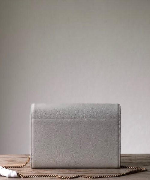 [REP 1:1] Saint Laurent Cassandra Flap-Front Crossbody Bag White For Women 8.7in/22cm YSL