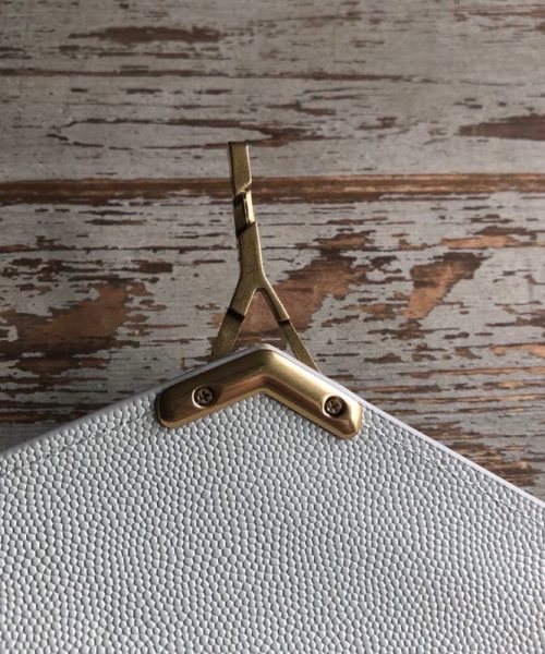 [REP 1:1] Saint Laurent Cassandra Flap-Front Crossbody Bag White For Women 8.7in/22cm YSL